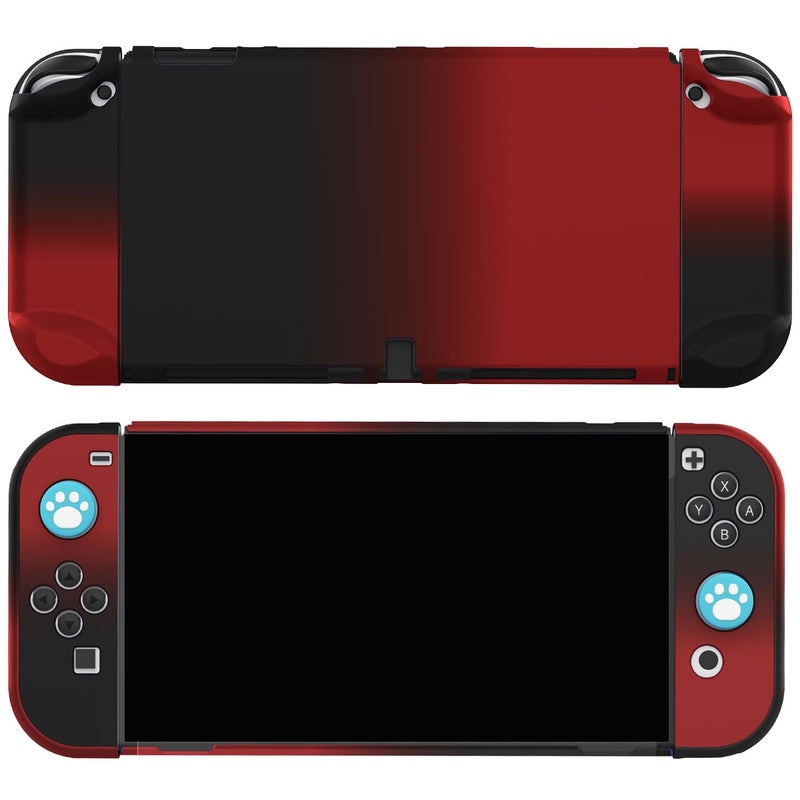 COMCOOL Dockable Case for Nintendo Switch OLED - [9 FT Military Grade Drop Protection] [with Tempered Glass Screen Protector] Cute Kawaii Protective Cover Shell for Nintendo Switch OLED - Black Red - Image 5